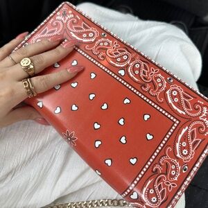 The MET red Paisley chain bag